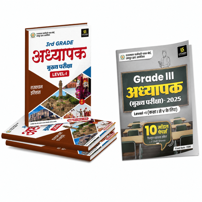 Rajasthan 3rd Grade Teacher Mains Level-I Complete Preparation Combo (12 Books and Model Papers) Set of 13 Books